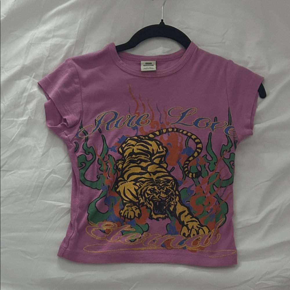 Urban Outfitters Pink Pure Love Graphic Crop Top